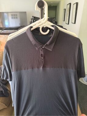 THEORY Men's Two-Tone Polo Shirt - Black and Blue